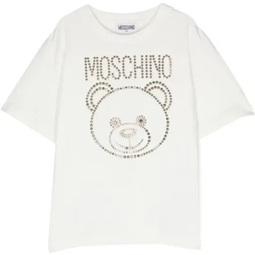 Maxi T-Shirt Weiss Baumwolle Logo Teddybär - Moschino - Modalova