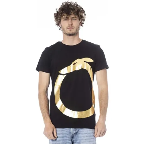 Schwarzes Logo Baumwoll-T-Shirt Kurzarm , Herren, Größe: M - Trussardi - Modalova