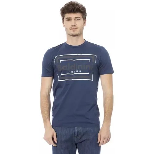 Stilvolles Blaues Baumwoll-T-Shirt , Herren, Größe: S - Baldinini - Modalova