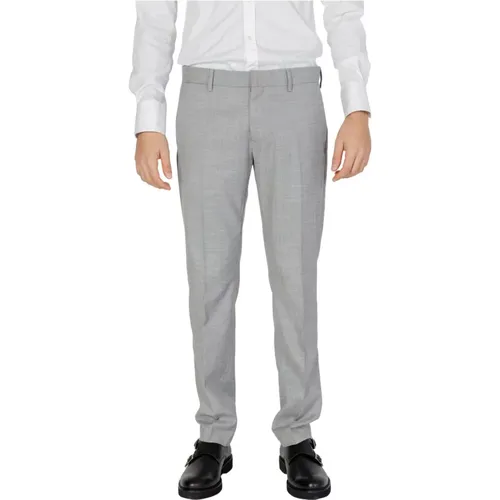 Suit Trousers, male, , Size: XL Stylish Grey Zip Trousers for Men - Antony Morato - Modalova