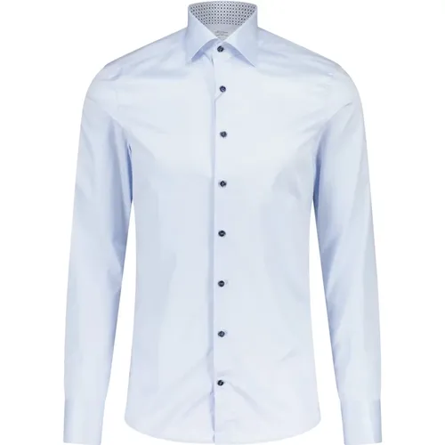 Slim-Fit Double Cotton Shirt , male, Sizes: M, 2XL, 4XL, L, S, 5XL - Stenströms - Modalova