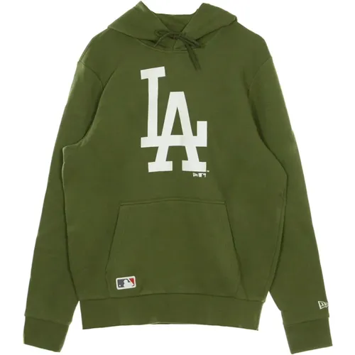 Hoodies, male, , Size: M Seasonal Team Logo Hoodie Olive/White - new era - Modalova