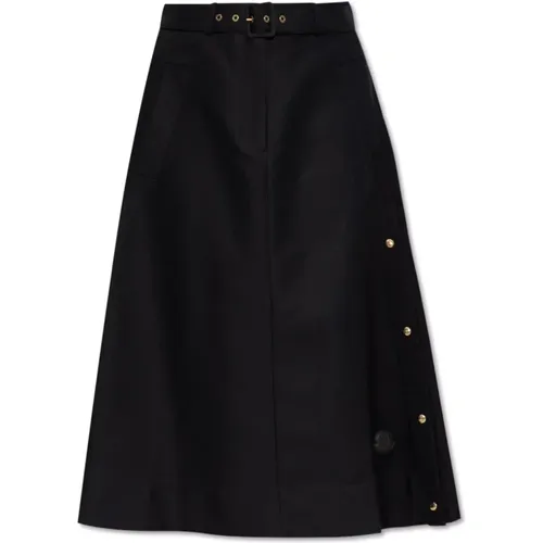 Midi Skirts, female, , Size: S Skirt with logo - Moncler - Modalova