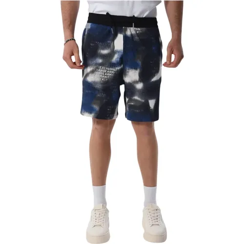 Baumwoll-Bermuda-Shorts mit elastischem Bund , Herren, Größe: M - Armani Exchange - Modalova
