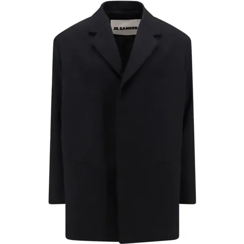 Blazers, male, , Size: S Wool Blazer with Hidden Closure - Jil Sander - Modalova