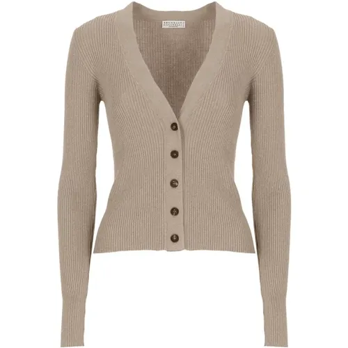 Cashmere Cardigan Classic Style , female, Sizes: S, M - BRUNELLO CUCINELLI - Modalova