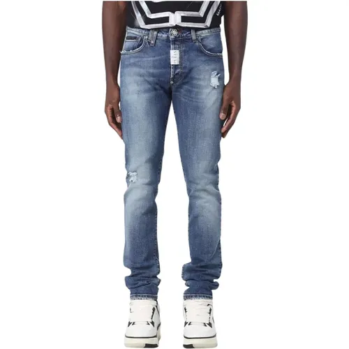 Slim-fit Jeans, male, , Size: W31 Classic Ripped Jeans - Philipp Plein - Modalova