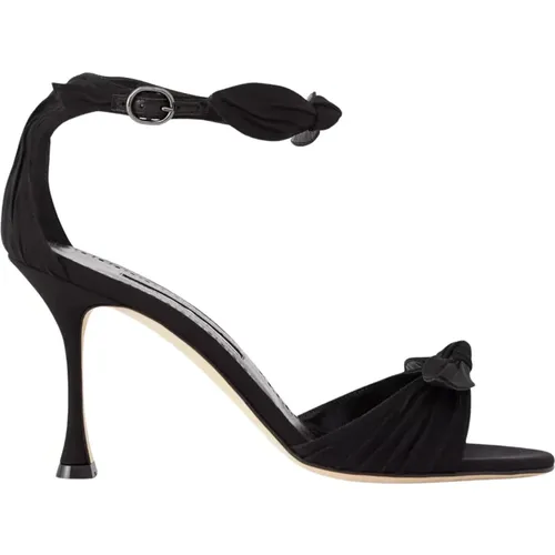 Suede high heel sandals with bow detail , female, Sizes: 4 UK - Manolo Blahnik - Modalova