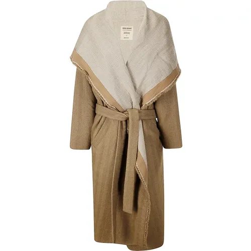 Wool Shawl Collar Belted Coat , female, Sizes: S, XS - UMA Wang - Modalova