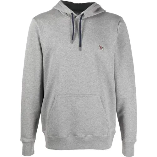 Hoodies, male, , Size: L Grey Sweater with Hood and Logo - Paul Smith - Modalova