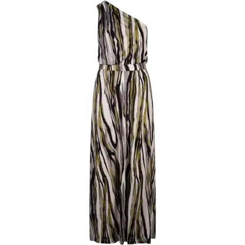 Zebra One-Shoulder Maxi Kleid , Damen, Größe: 2XS - Diane Von Furstenberg - Modalova