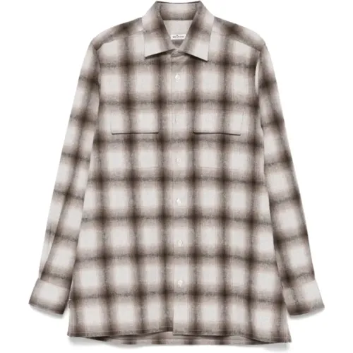 Brown Flannel Shirt with Chest Pockets , male, Sizes: 2XL, 3XL, XL - Kiton - Modalova