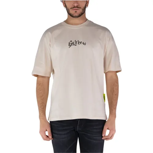 Baumwoll-Jersey T-Shirt mit Logo-Print,Baumwoll-Jersey-Logo-Print-T-Shirt,Schwarzes Jersey T-Shirt,Jersey T-Shirt in Turtle Dove - Barrow - Modalova