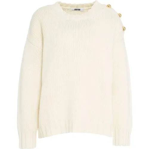 Round-neck Knitwear, female, , Size: XS Round-neck Knit Sweater - Mauro Grifoni - Modalova