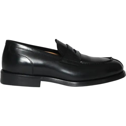 Loafers, male, , Size: 11 US Leather Moccasin with Leather and Rubber Sole - Henderson Baracco - Modalova