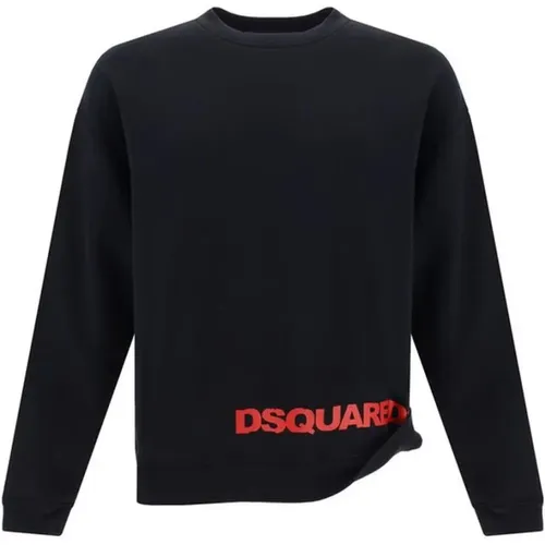 Sweatshirts, male, , Size: L Monogram Crew Neck Sweatshirt - Dsquared2 - Modalova