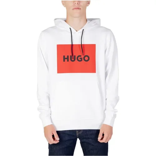 Herren Weißer Bedruckter Kapuzenpullover , Herren, Größe: M - Hugo Boss - Modalova