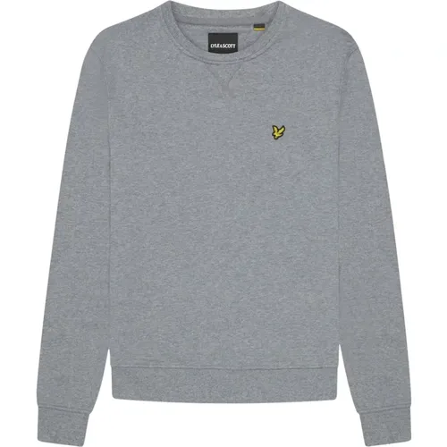 Klassischer Crew Neck Sweatshirt Mid Grey , Herren, Größe: L - Lyle & Scott - Modalova