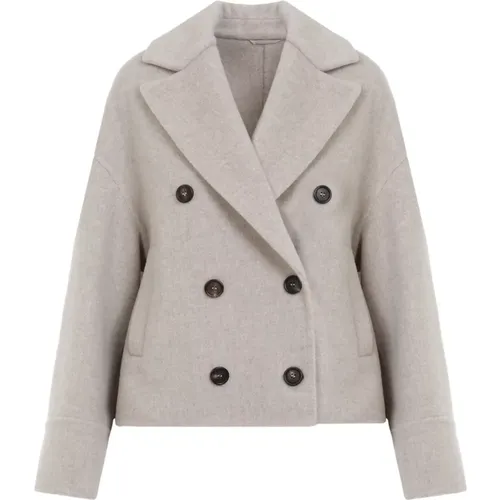 Wool Coat in , female, Sizes: S, XS - BRUNELLO CUCINELLI - Modalova