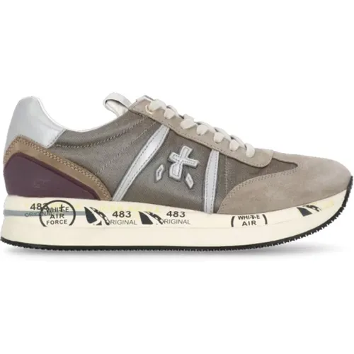 Beige Weiße Leder Tech Sneakers Frau , Damen, Größe: 37 EU - Premiata - Modalova