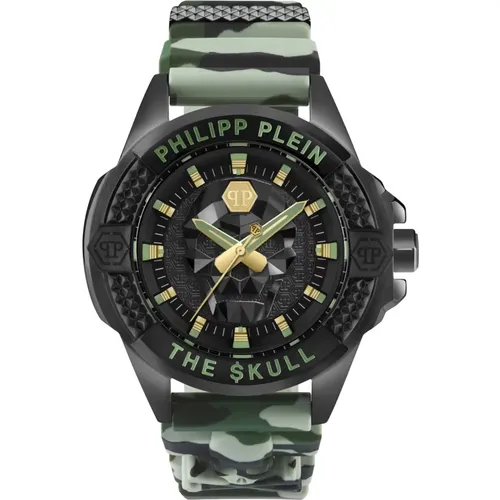 Watches, male, , Size: ONE SIZE Men's Watch The $kull Titan Camouflage - Philipp Plein - Modalova