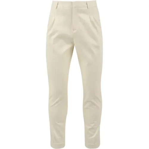 Chinos, male, , Size: S Cream Trousers for Men - Daniele Alessandrini - Modalova