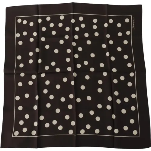 Pocket Scarves, male, , Size: ONE SIZE Polka Dot Silk Pocket Scarf - Dolce & Gabbana - Modalova