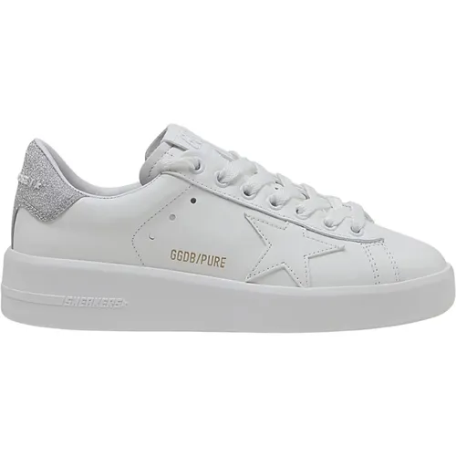 Weiße Purestar Ledersneakers,Weiße Leder Sneakers Stern Patch - Golden Goose - Modalova