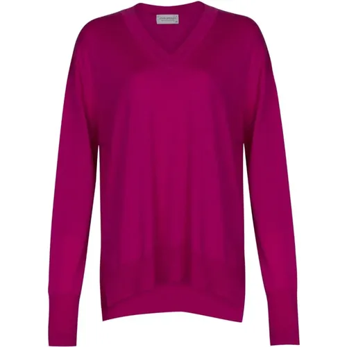 Luxuriöser Merinowoll V-Ausschnitt Pullover , Damen, Größe: M/L - John Smedley - Modalova