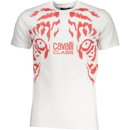 T-Shirts, male, , Size: XL Cotton Logo Print Tee - Cavalli Class - Modalova