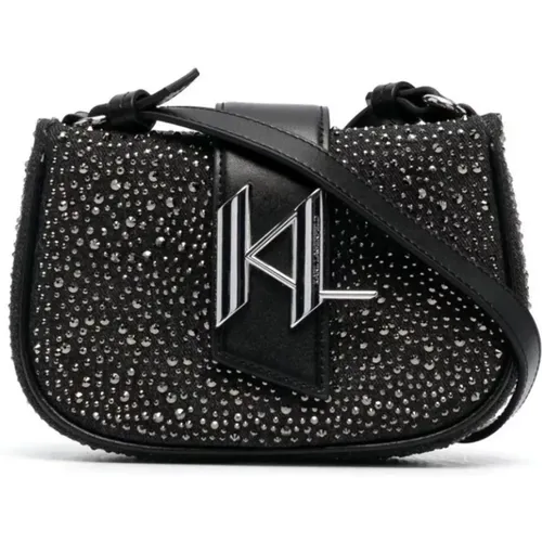 Rhinestone Small Denim Bag , female, Sizes: ONE SIZE - Karl Lagerfeld - Modalova