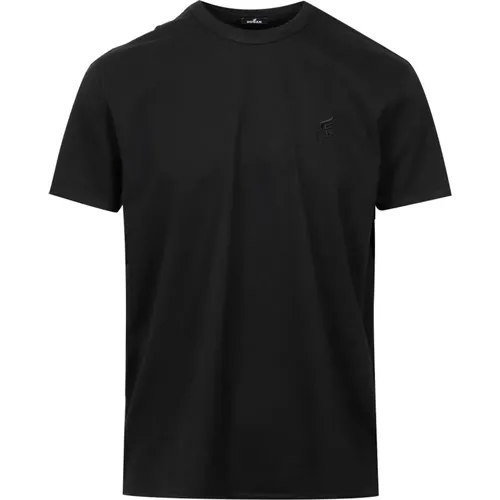 Schwarzes Baumwoll-T-Shirt mit Rundhalsausschnitt , Herren, Größe: L - Hogan - Modalova
