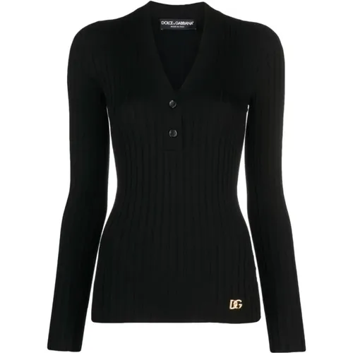 Stilvoller Schwarzer Damenpullover , Damen, Größe: 2XS - Dolce & Gabbana - Modalova