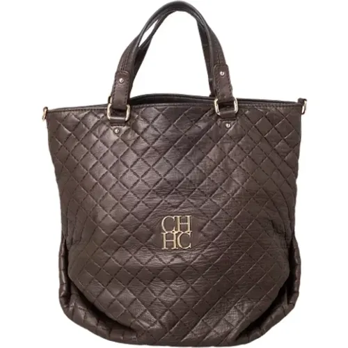 Pre-owned Tote Bags, female, , Size: ONE SIZE Pre-owned Leather totes - Carolina Herrera Pre-owned - Modalova