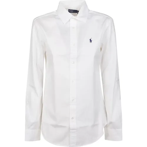 Weiße Button-Front-Shirt , Damen, Größe: S - Ralph Lauren - Modalova