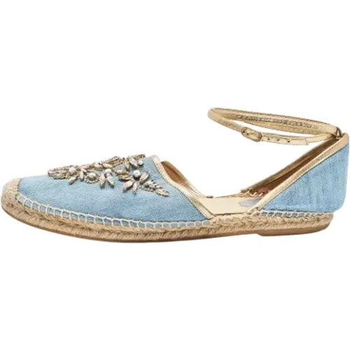 Pre-owned Flats, female, , Size: 11 US Pre-owned Denim flats - René Caovilla Pre-owned - Modalova