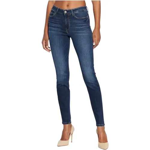 Skinny Jeans - Blau, Hohe Taille, 5 Taschen - Guess - Modalova