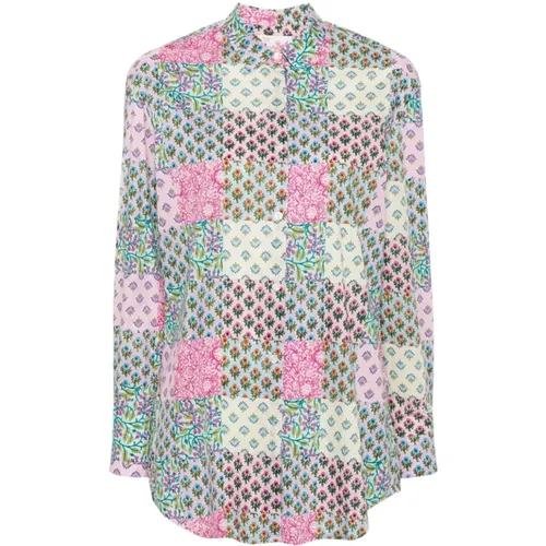 Floral Print Shirt with Classic Collar , female, Sizes: S - MC2 Saint Barth - Modalova