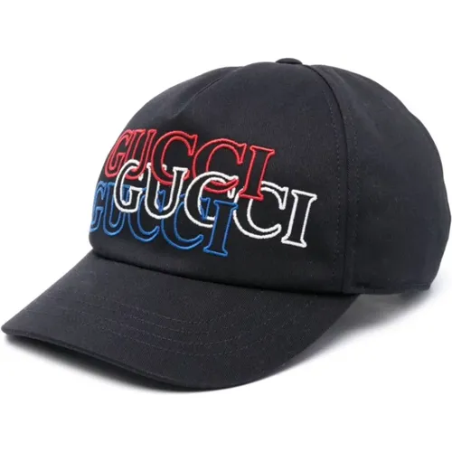 Caps, male, , Size: M Embroidered Logo Baseball Cap - Gucci - Modalova