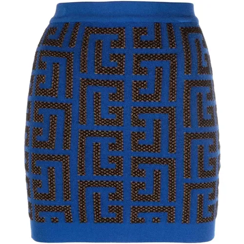 Hw pharaon monogram knit skirt , female, Sizes: M, XS, L, S - Balmain - Modalova