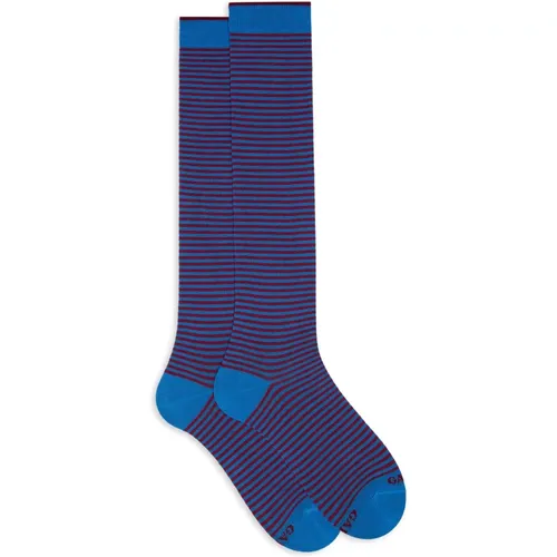 Aegean Blue Windsor Stripe Lange Socken - Gallo - Modalova
