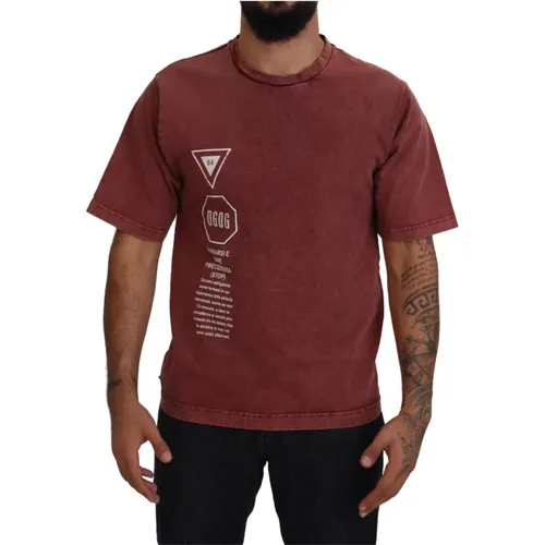Maroon Print Rundhals T-Shirt - Dolce & Gabbana - Modalova