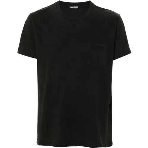 Anthrazitgrau Jersey Crew Neck T-shirt - Tom Ford - Modalova