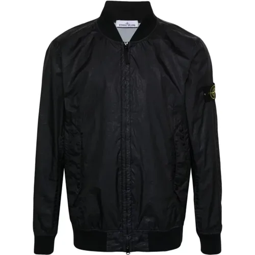 Ribbed Collar Jacket , male, Sizes: L, XL, 2XL, S, M - Stone Island - Modalova
