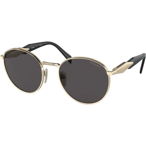 Pale Gold/Grey Sunglasses , female, Sizes: 54 MM - Prada - Modalova