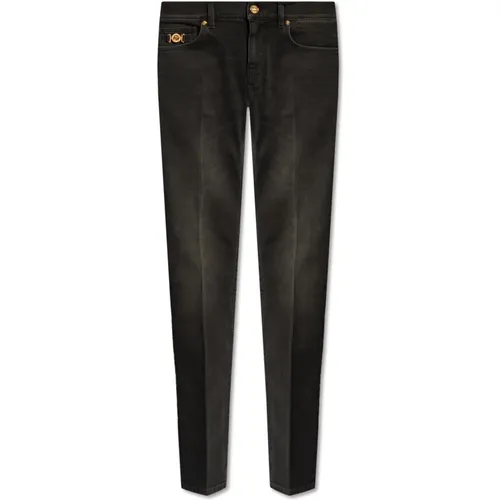 Jeans with tapered legs , male, Sizes: W33, W30, W31, W32 - Versace - Modalova