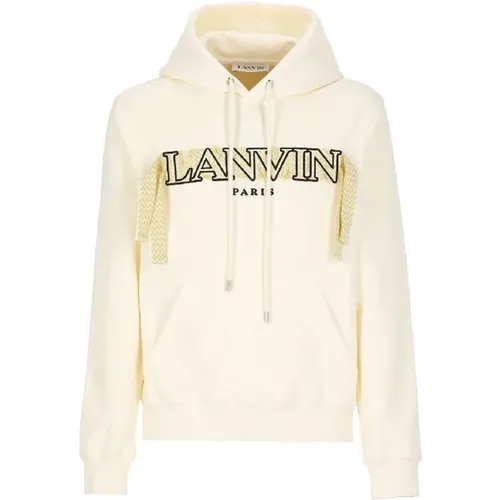 Hoodies, male, , Size: M Logo Cotton Sweatshirt with Hood - Lanvin - Modalova