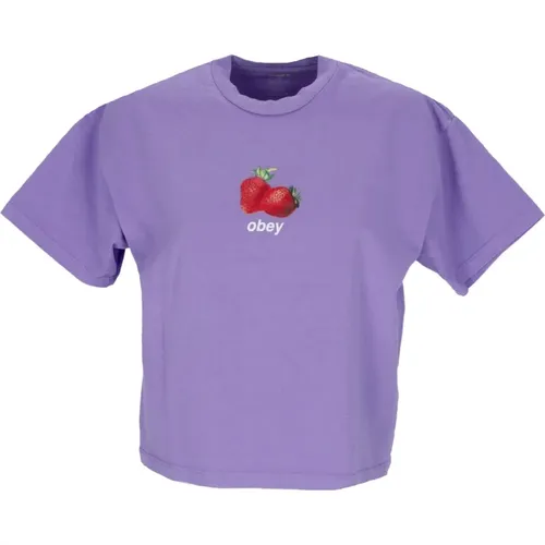 Lavender Garden Berries Crop Tee Womens , female, Sizes: M, L, S - Obey - Modalova