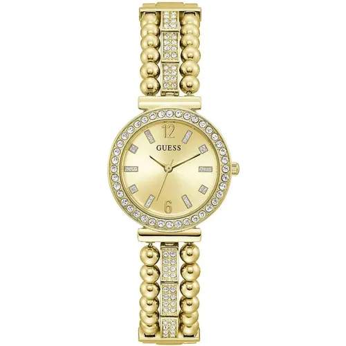 Watches, female, , Size: ONE SIZE Elegant Gold Stainless Steel Bracelet Watch - Guess - Modalova