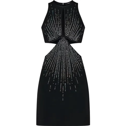 Crepe Dress with Cut-Out Detail , female, Sizes: XS, S - Amen - Modalova